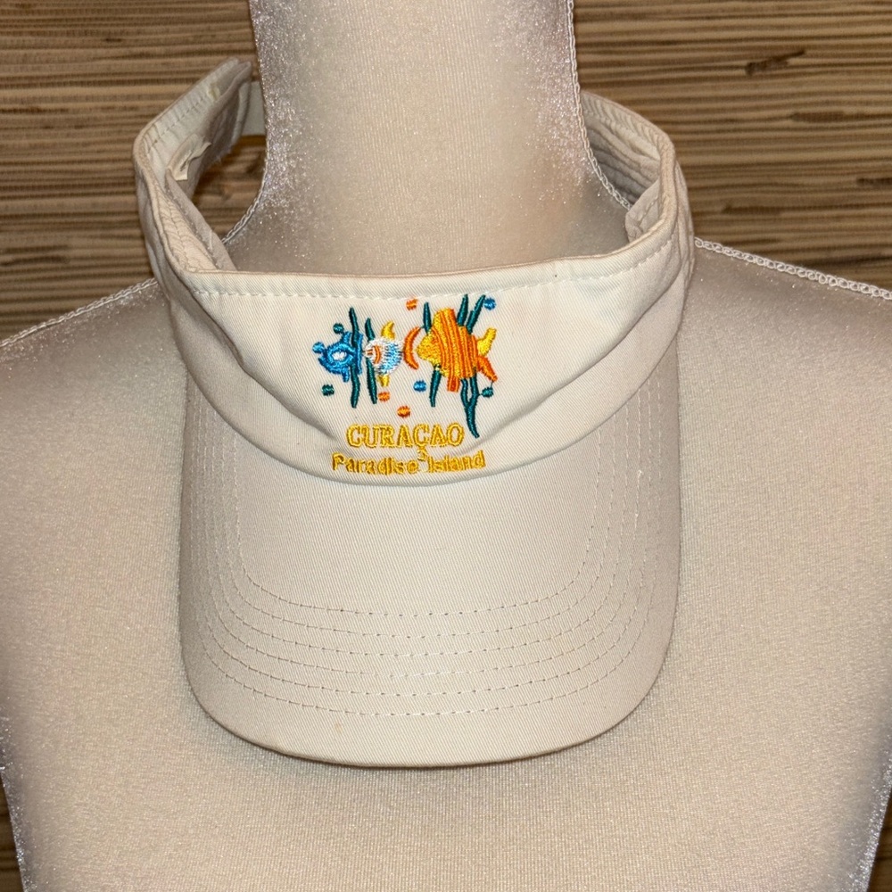 Curacao Paradise Island White Visor EUC!